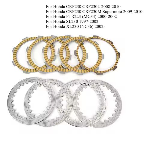 Motorcycle Steel Friction Clutch Plate Kit For Honda CRF230 CRF230L FTR223 MC34 SL230 XL230 CRF 230