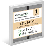 14x14x1 Furnace Filter | MERV8 Replacement Aluminum Electrostatic Air Filter Washable HVAC Filter Re
