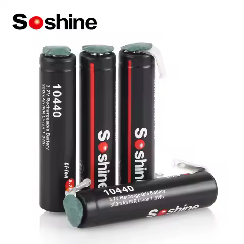 Soshine AAA 10440 Li-ion Rechargeable Battery with Welding Tabs 3.7V 350mAh 10440 Lithium Batteries 