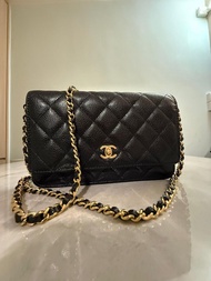 Chanel WOC 黑色荔枝紋鏈條包