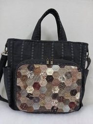 กระเป๋าผ้าญี่ปุ่นสะพายใบใหญ่handmadeต่อHexagon