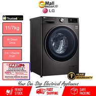 LG 11/7kg FV1411H3BA Front Load Washer Dryer with AI Direct Drive™ and Steam+™ | Mesin Basuh