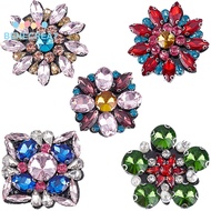 1box 5pcs 5 style Glass Rhinestone Beading Flower Applqiues Sew on Felt Patches Costume Ornament Acc