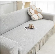 🩶彈性全包沙發套裙擺邊🛋️ 三座位雙扶手沙發