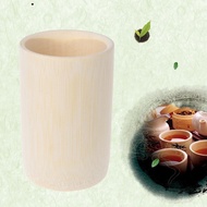 ถ้วยไม้ไผ่ธรรมชาติทำด้วยมือแบบดั้งเดิมสำหรับเครื่องดื่มชาสาเกกาแฟน้ำผลไม้