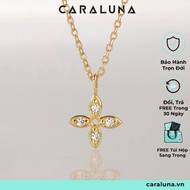 Lucky Four Leaf Clover Silver Necklace - Real Tiny 4 Leaf Clover CARA LUNA Necklace - Gift for Girlf