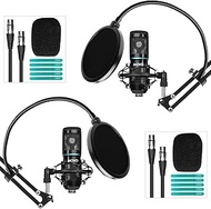 Movo PodPak2A 2-Pack Universal Cardioid Condenser Microphone Kit with Articulating Scissor Arm Mic S