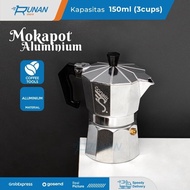 Mokapot 3 cup - Moka Pot 150ml - Espresso Maker Putih Aluminium Murah