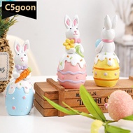 C5GOON Easter Egg Resin Bunny Decor Table Rabbit Figurine Spring Easter Decoration For Home Farmhous