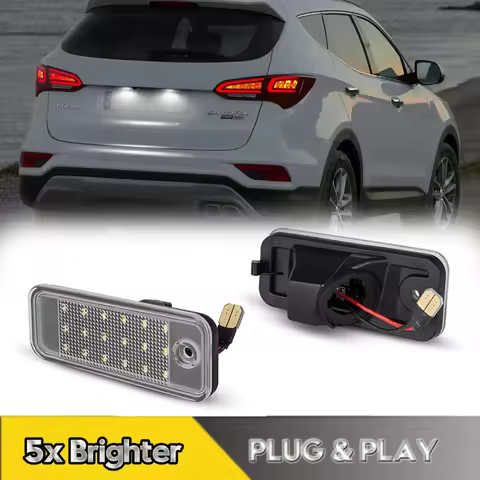 2Pcs For Kia Rondo Carens LED Number License Plate Lights Lamps For Hyundai Grand Santa FE DM NC 13-