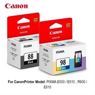 Canon CL-98 (Color) / PG-88(Black) Original Printer Ink Cartridge Printer Model: PIXMA E500 / E510 R