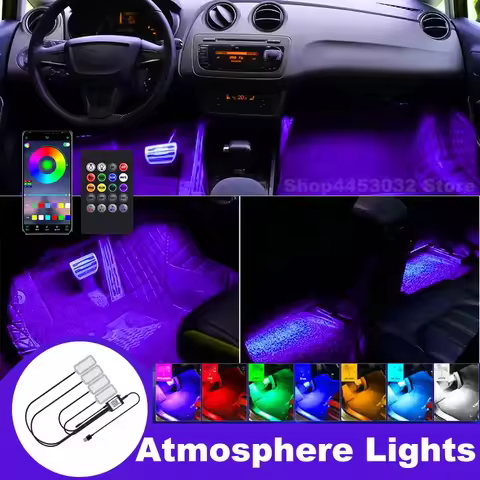 Car Music Ambient Light RGB 4 in 1 LED For Seat Ibiza 6L 6L1 6J 6P 6P1 6J1 6P5 6J8 6P8 Wireless Remo