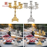 [UsusexaMY] 5 Arm Candelabra Candlestick Holder Tapered Candle Holder Candle Stand for Living Room W