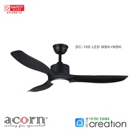 Acorn Creation DC-168 MBK | 42 &amp; 48 Inch Ceiling Fan | 20W LED Tri-Color | Free Decorative No Light Cover | Create Your Own Palette | SMART App