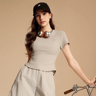 Fila 2025夏季新款 徽標logo膠印 立體剪裁女款緊身運動休閒圓領短袖 短袖T恤 Short Sleeve Tee shirt 恤衫