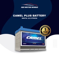 CAMEL Plus Car Battery DIN72L (L3) 570CCA | MF Maintenance-Free Battery | 1 Year Warranty | Free Ins