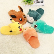 28cm Anime Pokemon Snorlax Gengar Eevee Bulbasaur Charmander Squirtle Slippers Plush Cartoon Cosplay