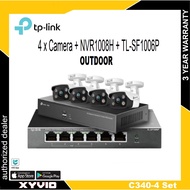 TP-LINK VIGI C340-4 Camera + NVR1008H Home Security Outdoor Set ( VIGI C300HP )