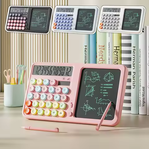 Writing Tablet Calculator Solar Powered LCD Notepad With Writing Padeye-Protection LCD Paperless Des