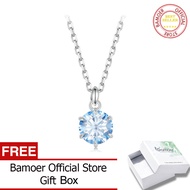 Bamoer 925 sterling Silver 1CT màu xanh moissanite Dây chuyền mặt dây mạ vàng trắng trang sức đính h