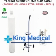 TERLARIS Tabung Oksigen 1.5M3/1.5 Kubik Komplit Siap Pakai (Khusus