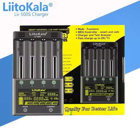 Liitokala Lii-600 Lii-500 Lii-500S LCD 3.7V 1.2V 18650 26650 21700 Battery Charger,Test The Capacity
