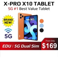 XPRO X10 Pro Tablet - 10.1 Inch Screen - Android 15 Tablet - Budget Tablet - 128GB SSD - 5G Dual Sim