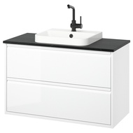 ÄNGSJÖN / BACKSJÖN Wash-stnd w drawers/wash-basin/tap 102x49x71 cm