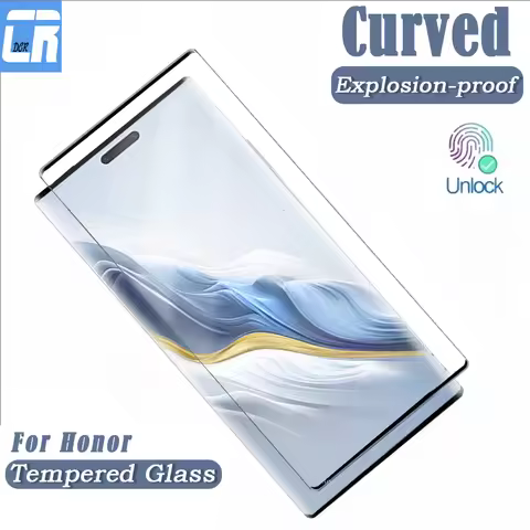 3D Curved Fingerprint Unlock Screen Protectors For Honor Magic 6 Pro Full Glue Tempered Glass for Ho