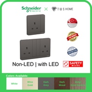 [SG Seller] Schneider Electric AvatarOn- 13A 250V Single/ Twin Socket and Blank Plate Cover, Dark Gr