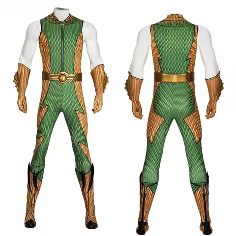 TV The Boys The Deep Cosplay Costume Jumpsuit Belt Set Superhero Halloween Outfit The Boys Green Bod