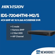 HIKVISION IDS-7204HTHI-M2/S 4CH 8MP 4K 1U H.265 ACUSENSE DVR OFFICIAL