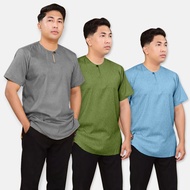 Men’s Kurta Al-Hafiz Muslim Top Kurta Half Sleeves Round Neck Kurta Pocket