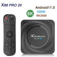 New X88 PRO 20 Smart TV Box Rockchip RK3566 Android 11 8K HD 8GB 128GB 1000M 2.4G/5G Dual Wifi BT4.2 Media Player Set To