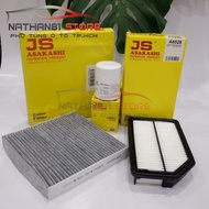 JS Asakashi Combo3 Honda City filterPiece(2014-2020). Engine air filter code: A8528, Air conditioner