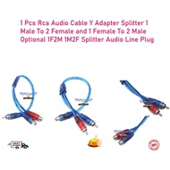 1 Pcs Rca Audio Cable Y Adapter Splitter 1 Male To 2 Female and 1 Female To 2 Male Optional 1F2M 1M2