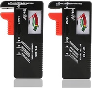 Rongon Battery Tester, 2 Pack Universal Battery Checker, Small Battery Meter for AA/AAA/C/D / 9V / 1