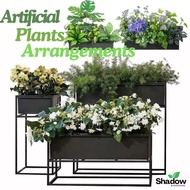 【SG】Artificial Plant Fake Plant Flower Plant Arrangement Ready for Display Rectangle Planter Box Plant Pot with Stand