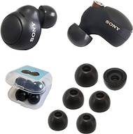 Luckvan Memory Foam Ear Tips for Sony LinkBuds S/WF-C500 Earbuds Tips WF-1000XM4 Replacement Tips Sony Earbuds Charging Case 3 Pairs LMS Black