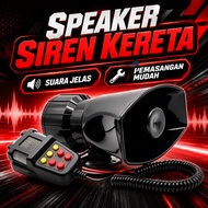 Hon Kereta Kuat 7 Tone Siren Horn Square Mouth Auto Alarm Loudest Sound No Damaged Wiring