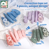 5pcs Correction Tape Set School Supplies Student Correction Stationery Portable Mini Cute 修正带套装