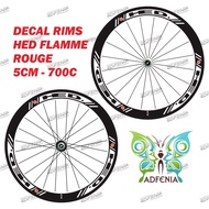 Hed FLAMME ROUGE Sticker 4 cm wide Fixedgear Roadbike Rim Rim Decal Sticker 700c