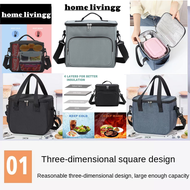 Large capacity canvas thermal insulation lunch bag Portable thermal insulation lunch box Handbag Outdoor picnic lunch bag Large Oxford waterproof thermal insulation lunch bag