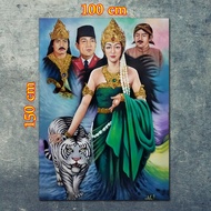 HIASAN DINDING LUKISAN CETAK TOKOH JAWA LUKISAN CETAK KANJENG RATU KIDUL DAN TOKOH JAWA BISA COD