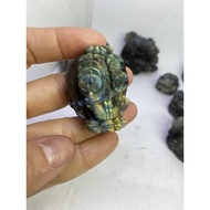 D1996 Natural Ore/Labradorite Also Known as Buddha Light Stone #Upper Lower Full Piece Blue Light Mo