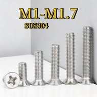 304 Stainless Steel Phillips Flat Head Screw Countersunk Head Screw M1/M1.2/M1.4/M1.6/M1.7 [XZM-G]