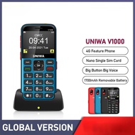 UNIWA V1000 4G Feature Phone 2.31 Inch Big Button Mobile Phone 0.3MP Rear Camera Cellphone for Elderly 1700mAh battery