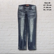 Size 28 Long Pants Jeans James Blue Washed Falling Slim fit Original Second Preloved CJ26A