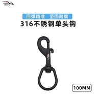 100mmssa-dt100b Black Stainless Steel Equipment Hook Single 316 Diving Diving Head Buckle Accessorie