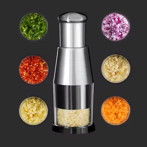 Stainless Steel Manual Hand Chopper Kitchen Tools Vegetable Chopper Mini Garlic Mincer for Garlic Gi